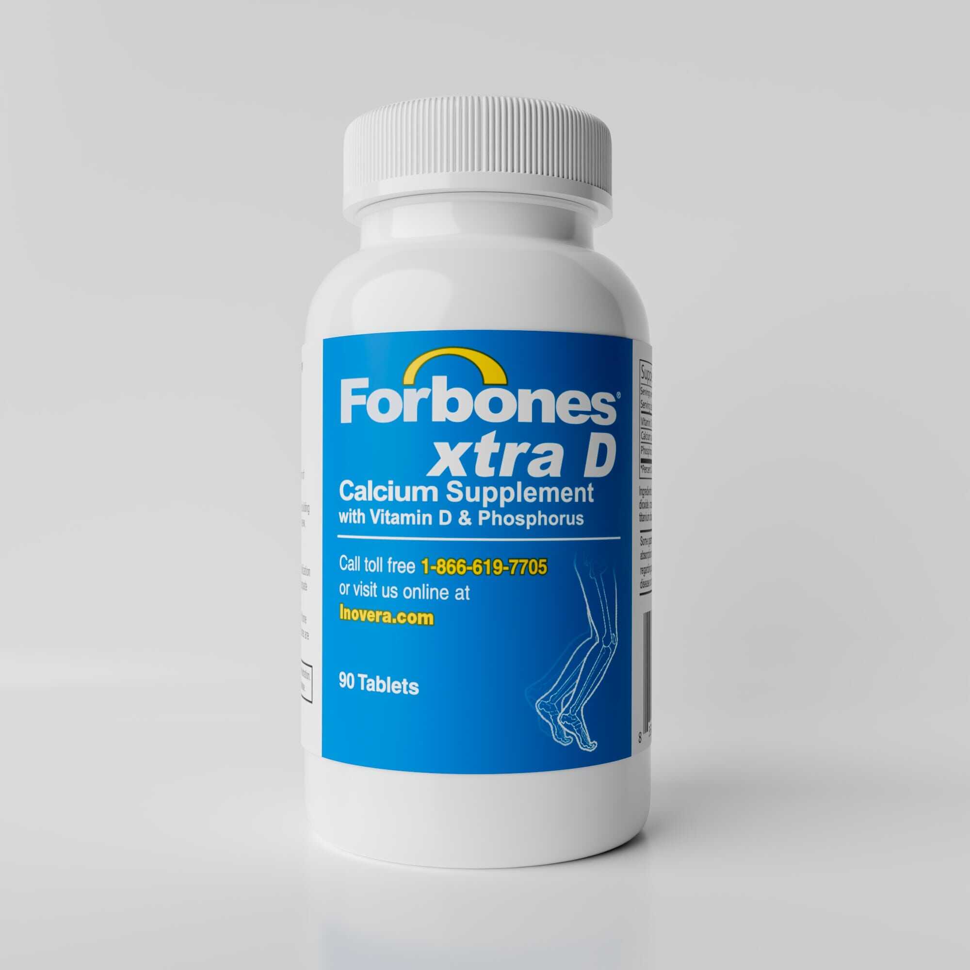 Forbones Xtra D, gas-free calcium and vitamin D supplement, bone health, digestive health