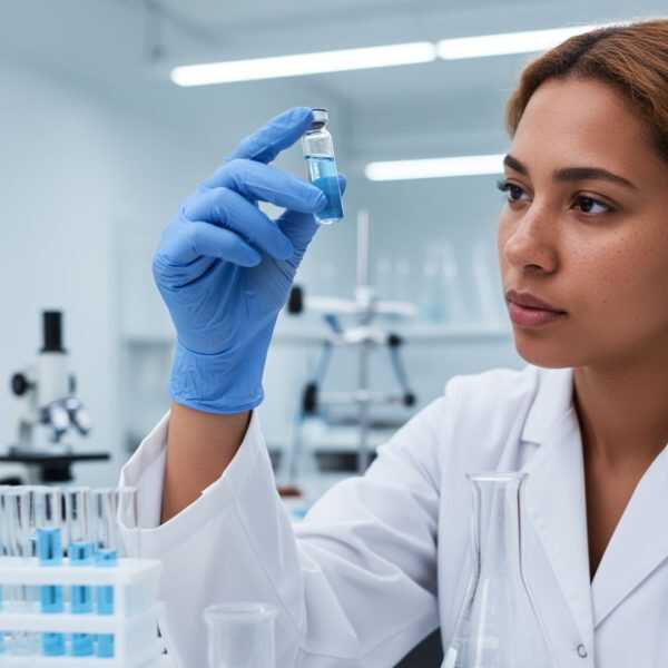 A scientist in a lab, symbolizing the science-backed and quality-controlled formula of FORVIA.